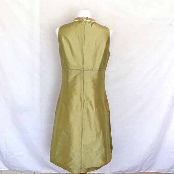 Gold Sleeveless Shift Dress by Jean Michel - Picture 5 of 8